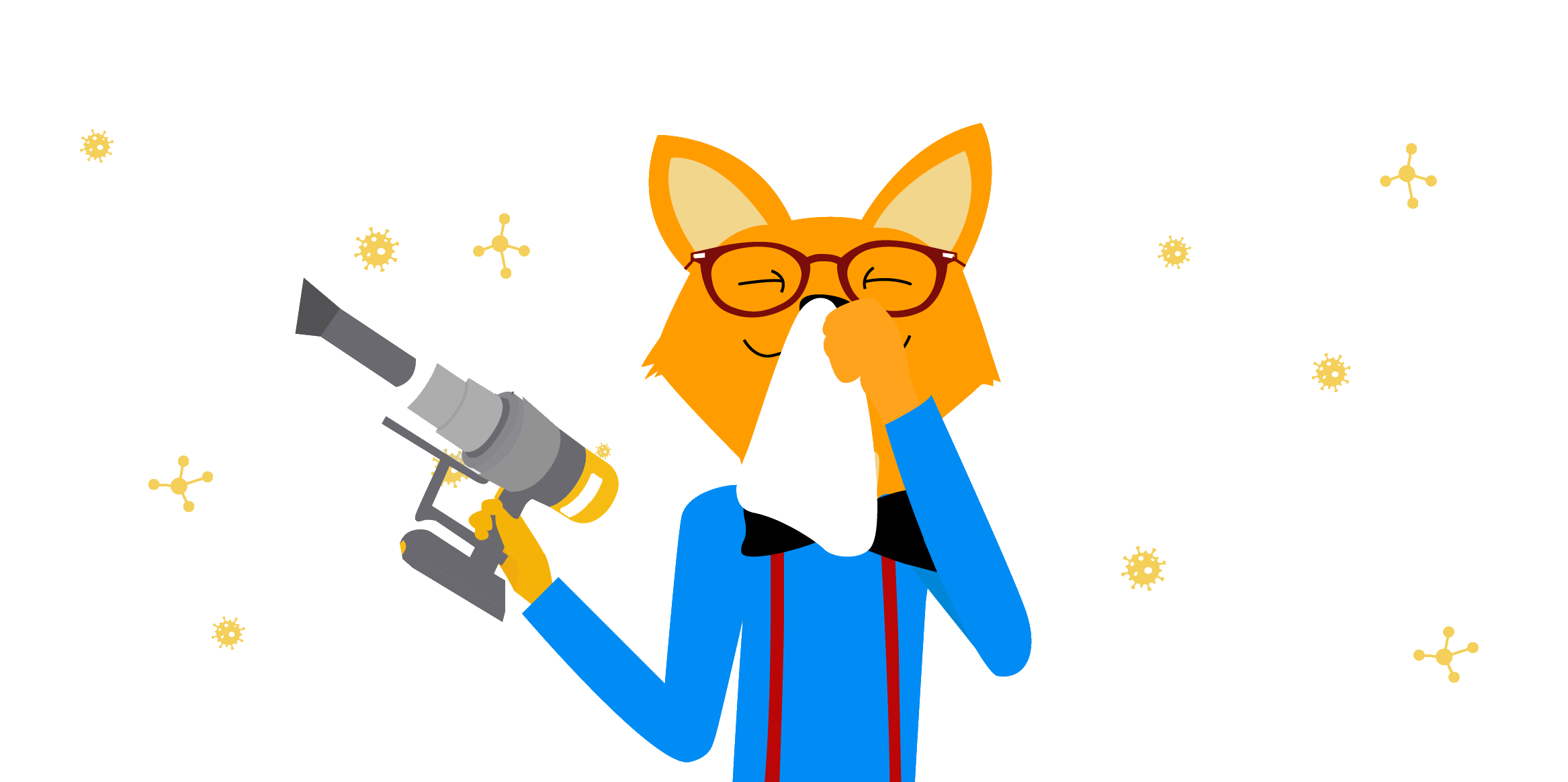 Smart Home Fox is preventing allergic reaction by vacuuming.